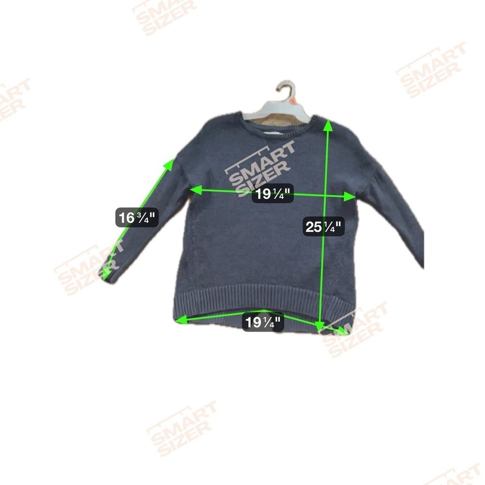 LOFT Heathered Blue Crew Neck Sweater in Ramie & Cotton Size L - Picture 7 of 7